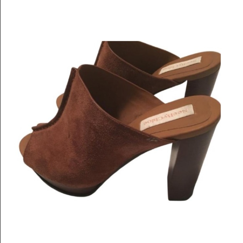 See by Chloe Brown Suede Mules 5.5 with box